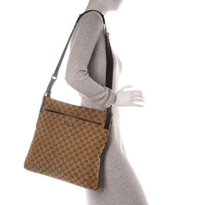 Gucci Monogram Large Flat Messenger Bag Dark Brown 2 of 9