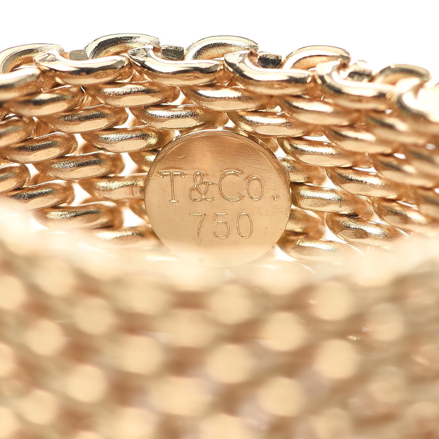 18K Yellow Gold Wide Somerset Mesh Ring 56 7.5