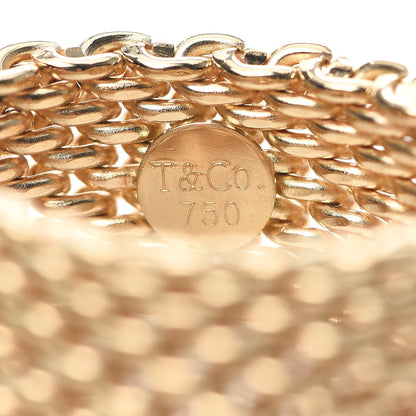 Tiffany 18K Yellow Gold Wide Somerset Mesh Ring 56 7.5 4 of 5