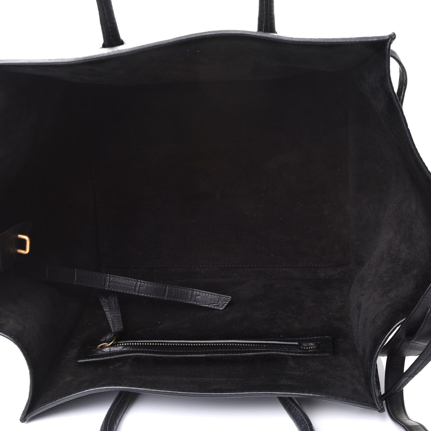 Crocodile Embossed Calfskin Medium Phantom Luggage Black