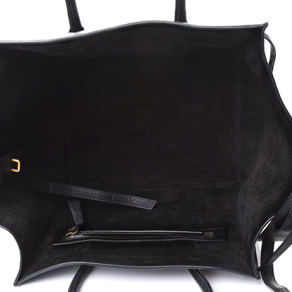 Celine Crocodile Embossed Calfskin Medium Phantom Luggage Black 4 of 4