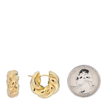 David Yurman 18K Yellow Gold 8mm Cable Classics Hoop Earrings 2 of 4