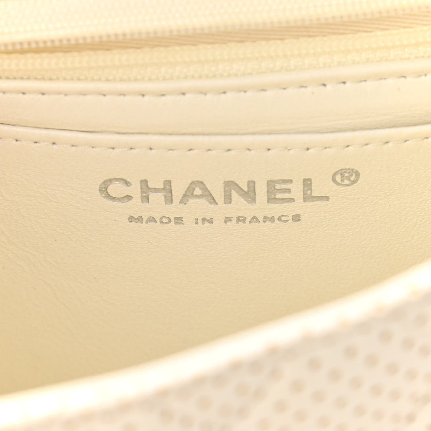Chanel Lambskin Perforated Quilted Mini Square Flap White 6 of 11