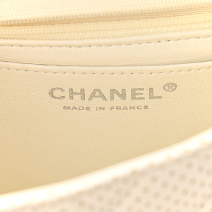Chanel Lambskin Perforated Quilted Mini Square Flap White 6 of 11