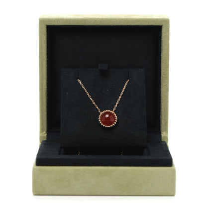Van Cleef & Arpels 18K Rose Gold Carnelian Perlee Couleurs Pendant Necklace 7 of 7
