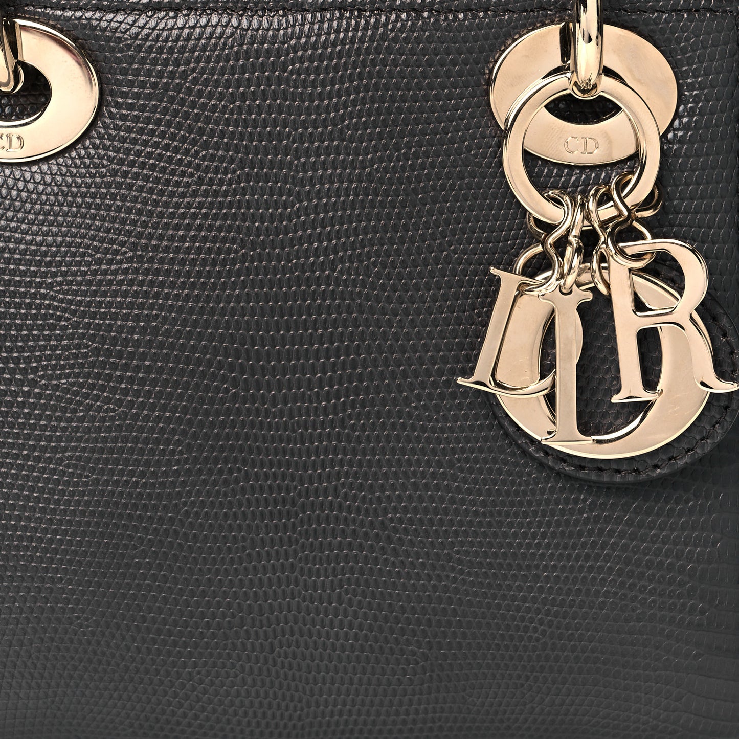 Lizard Mini Lady Dior Grey