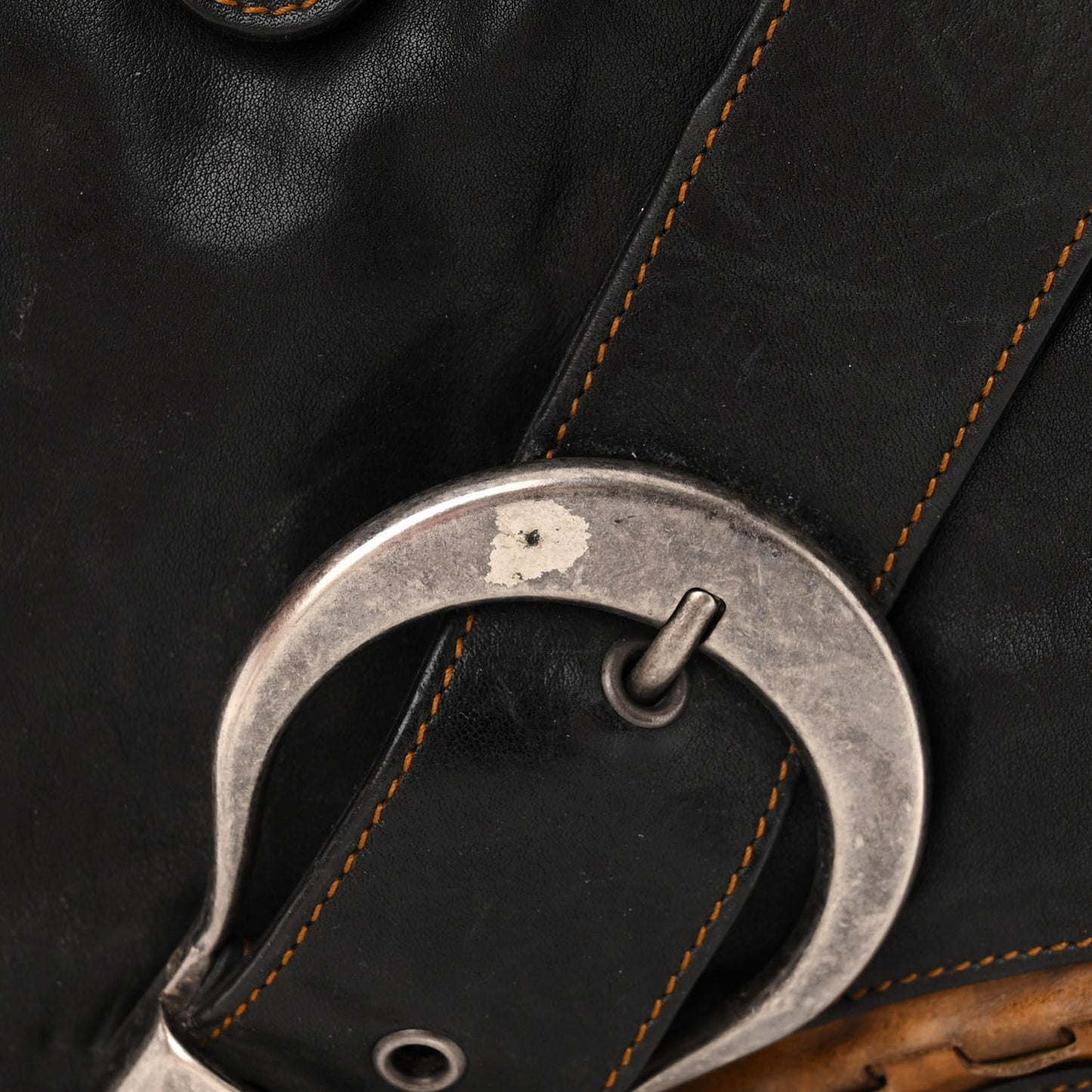 Calfskin Medium Gaucho Double Saddle Bag Black