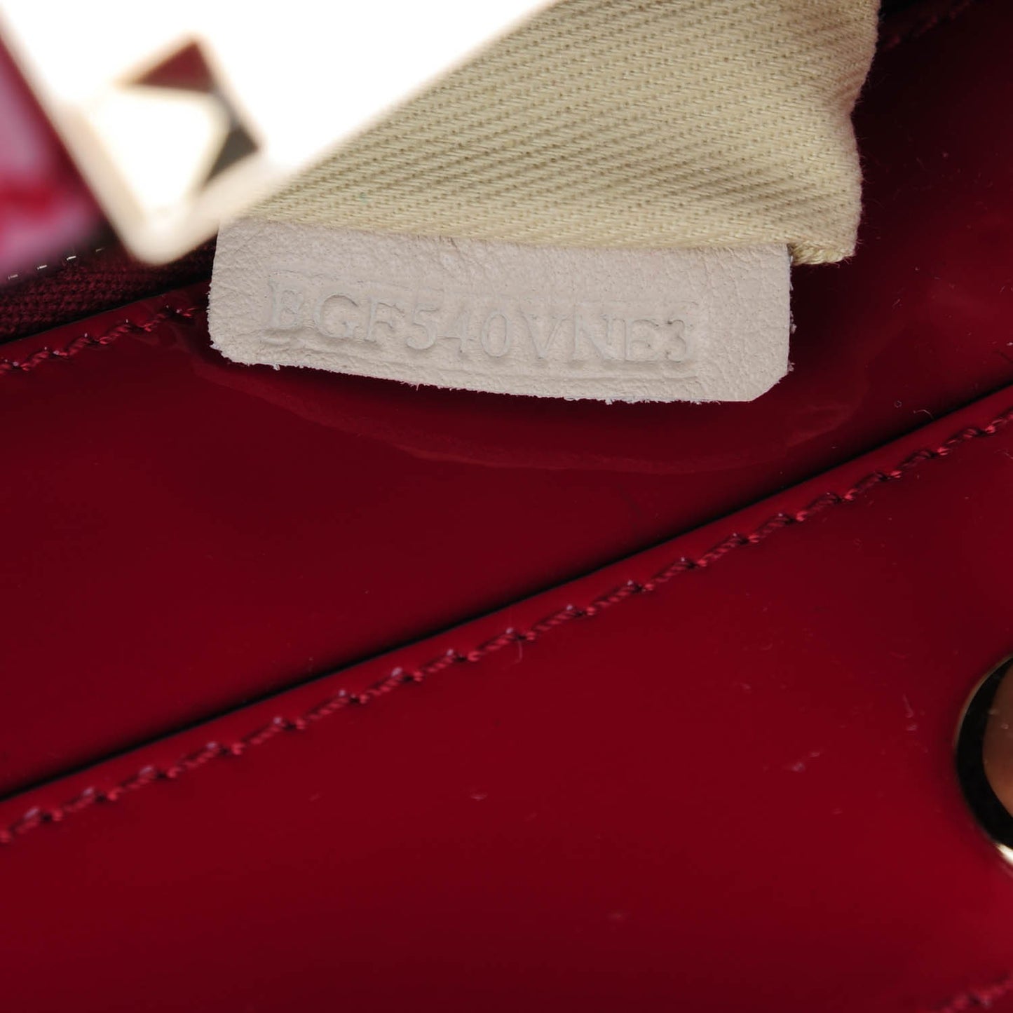 Patent Small Rockstud Double Handle Tote Rosso Valentino