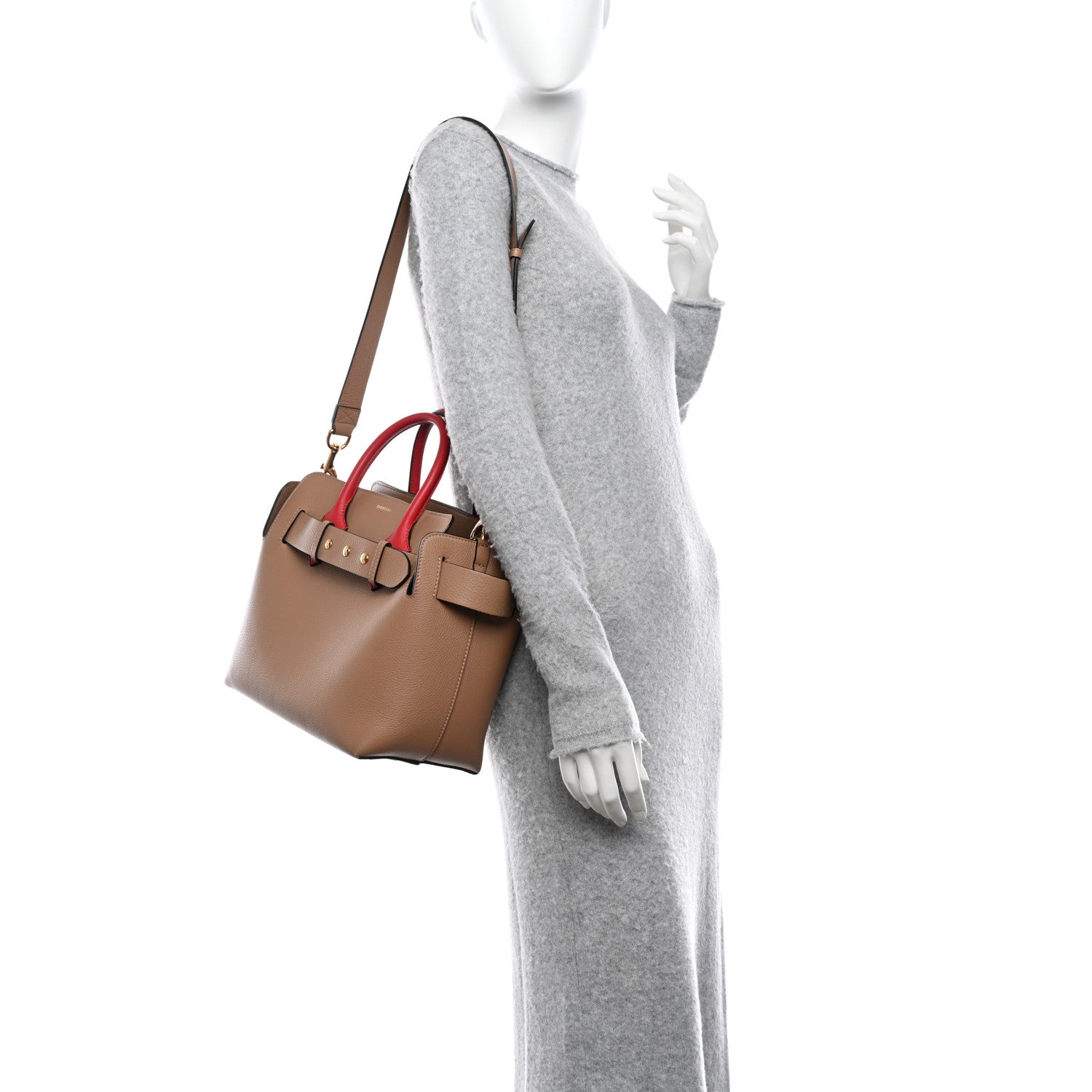 Burberry Soft Grain Calfskin Small Belt Bag Camel Red 2 of 14