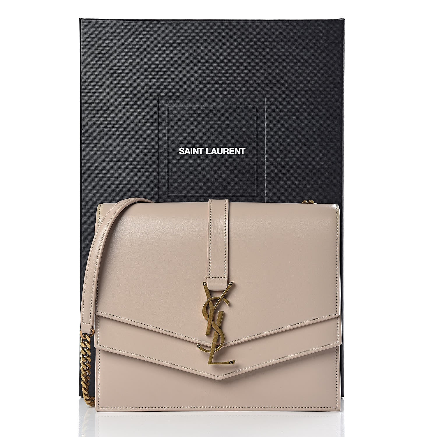 Saint Laurent Smooth Calfskin Monogram Medium Sulpice Shoulder Bag Light Natural 18 of 18