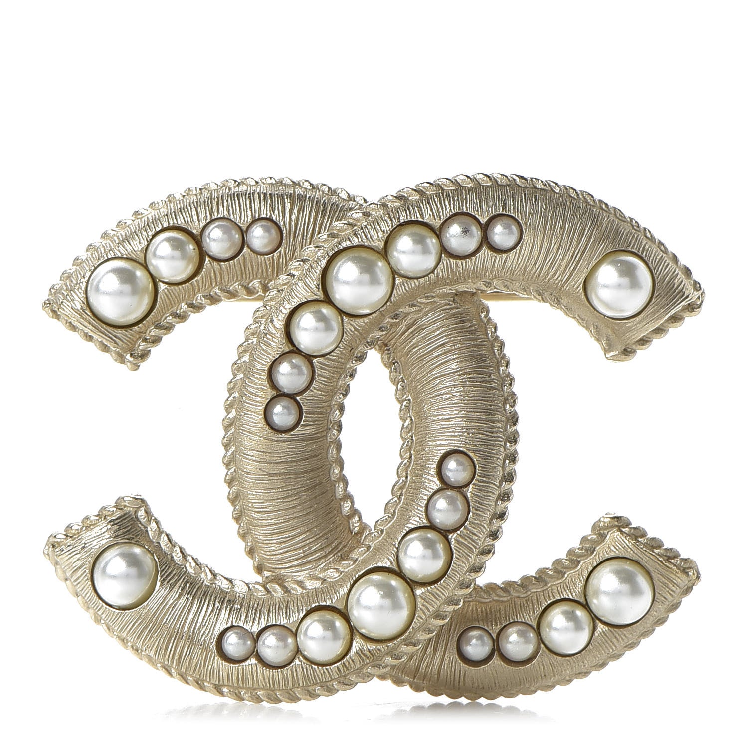 Chanel Pearl CC Brooch Gold 1 of 5