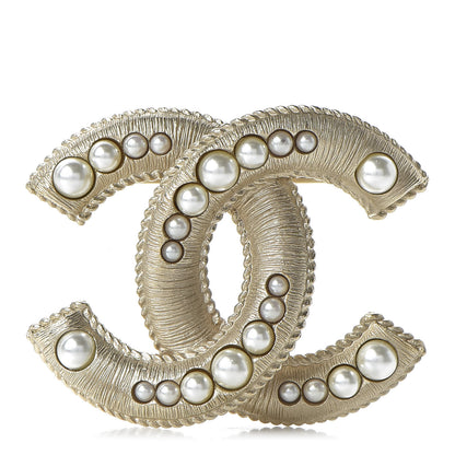 Chanel Pearl CC Brooch Gold 1 of 5