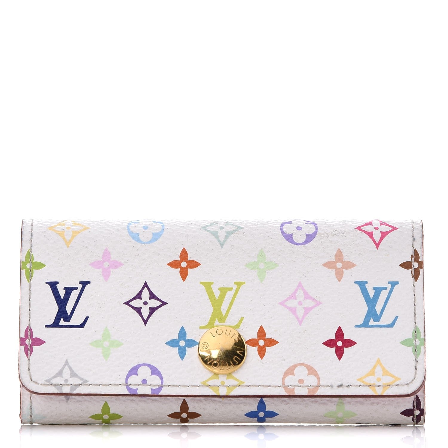 Louis Vuitton Monogram Multicolor Multicles 4 Key Holder White Litchi 1 of 7