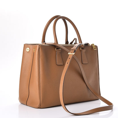 Prada Saffiano Medium Galleria Double Zip Tote Caramel 4 of 10
