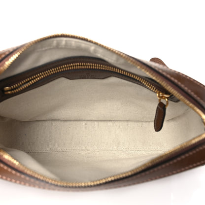 Gucci GG Supreme Monogram Azalea Calfskin Retro Interlocking G Messenger Shoulder Bag Beige Ebony Brown Sugar 5 of 10