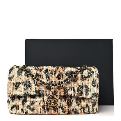 Chanel Tweed Mixed Fibers Leopard Print Small Souplissimo Maxi Flap Brown Black White 11 of 11