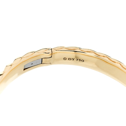 David Yurman 18K Yellow Gold Diamond 6.2mm Sculpted Cable Buckle Bracelet 4 of 4