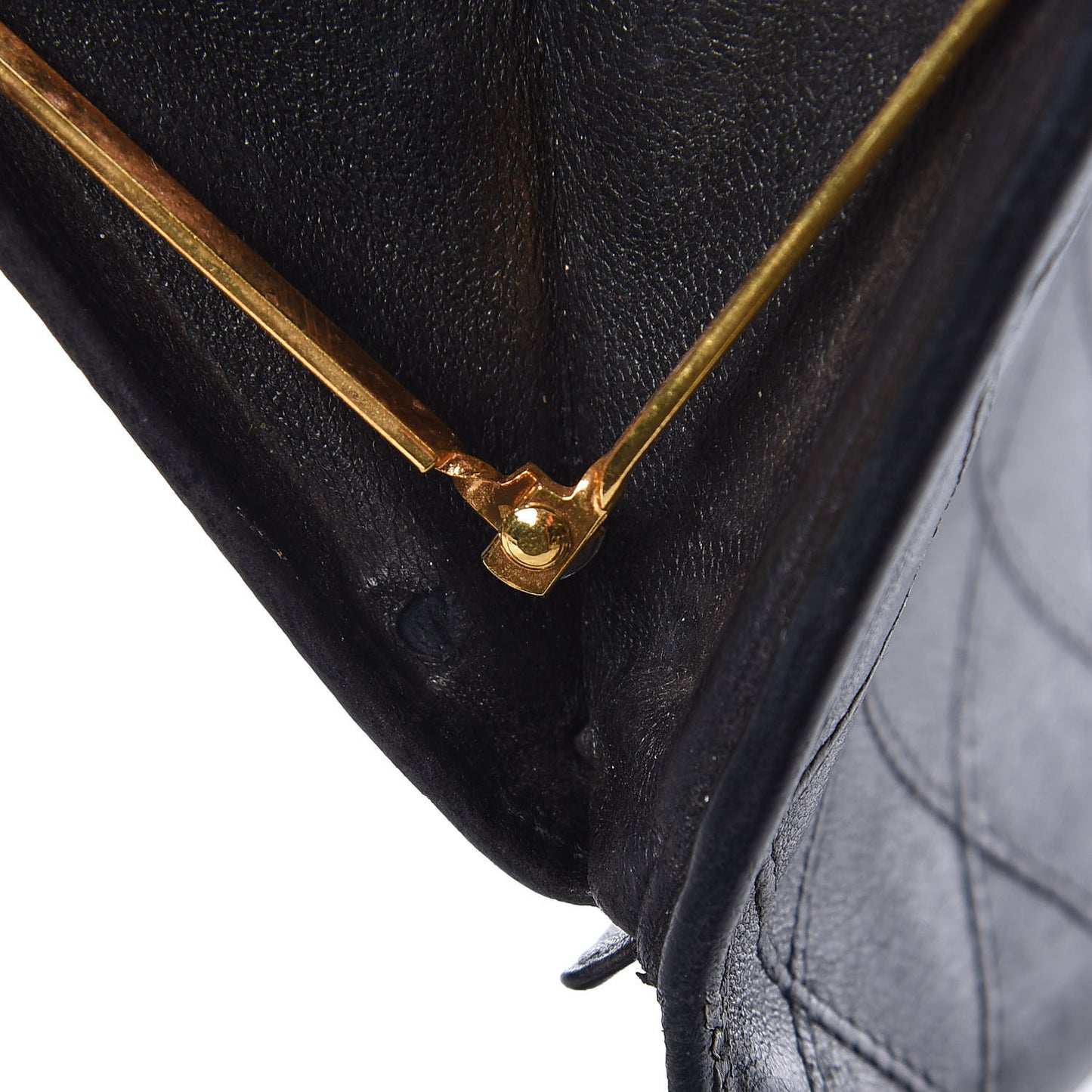Lambskin Diamond Stitched French Wallet Black
