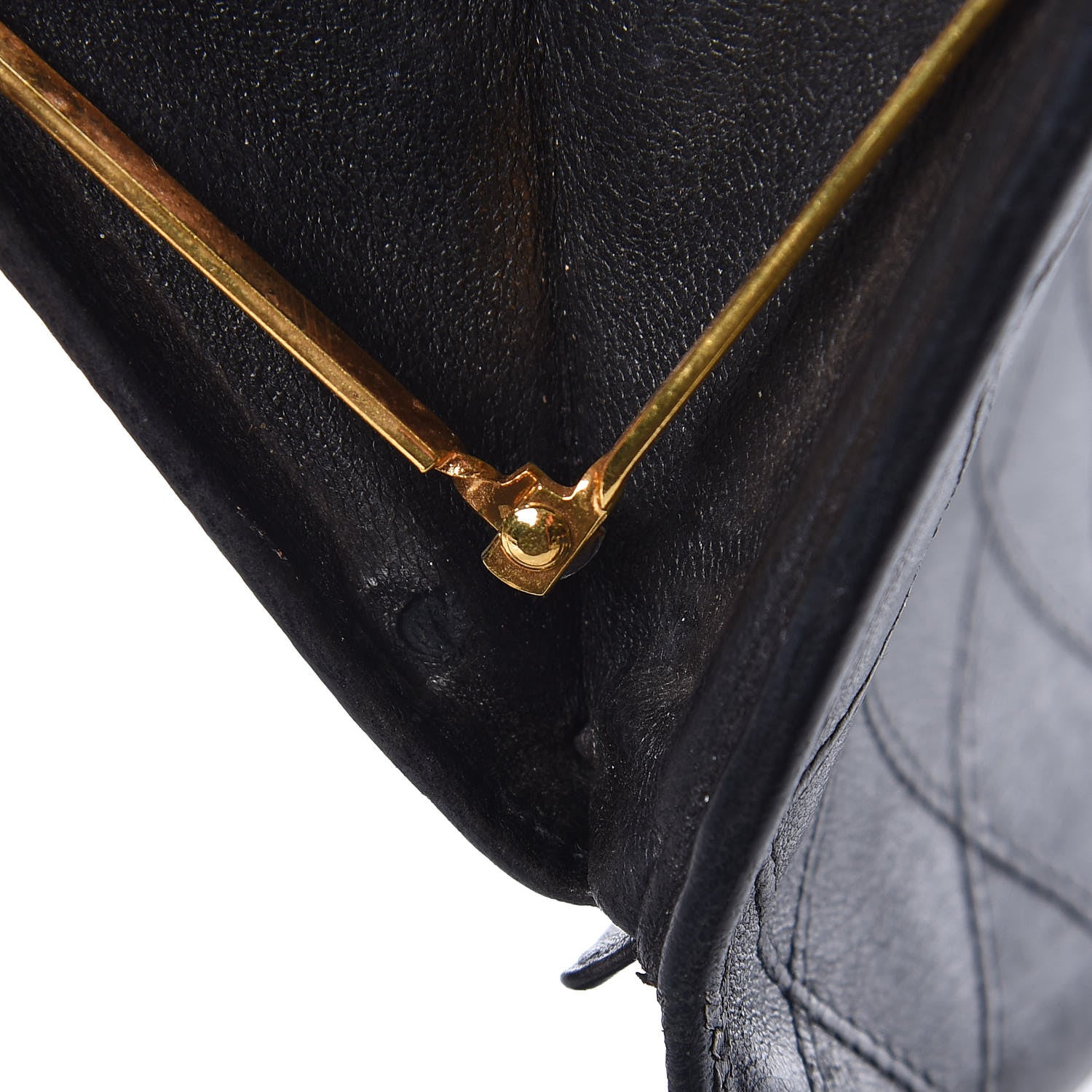 Chanel Lambskin Diamond Stitched French Wallet Black 8 of 9