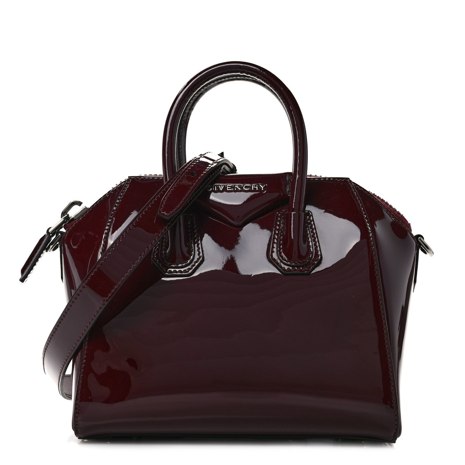 Givenchy Patent Calfskin Mini Antigona Burgundy 1 of 12
