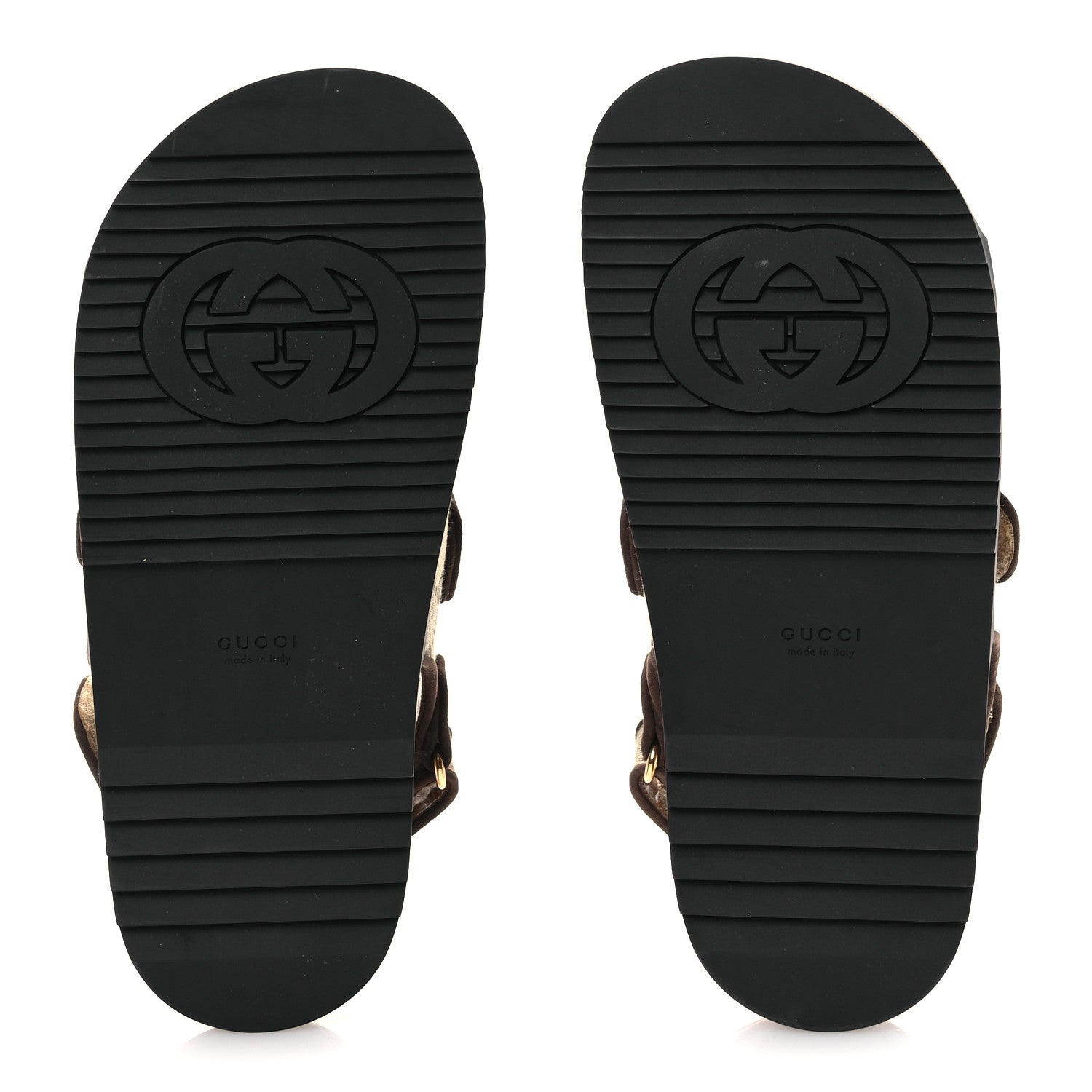 Gucci GG Monogram Lavaredo Eco Fabric Womens Slide Sandals With Straps 37 Beige Ebony Light Brown 7 of 11