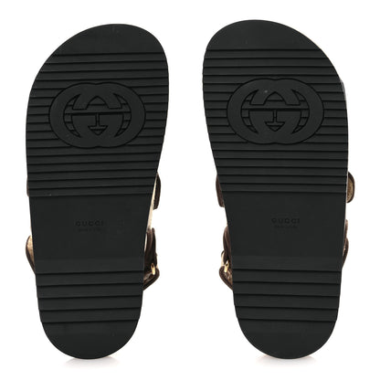 Gucci GG Monogram Lavaredo Eco Fabric Womens Slide Sandals With Straps 37 Beige Ebony Light Brown 7 of 11