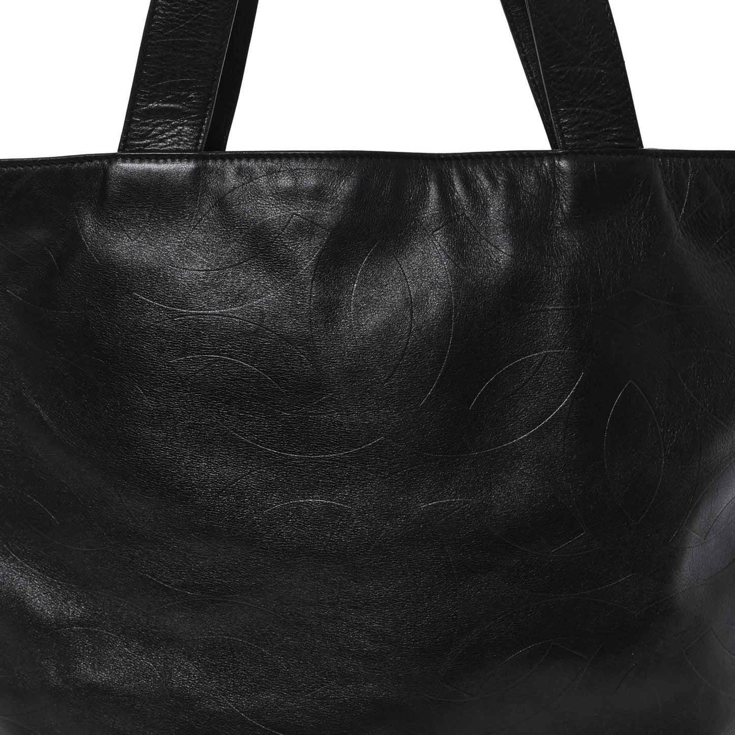 Lambskin CC Embossed Tote Black
