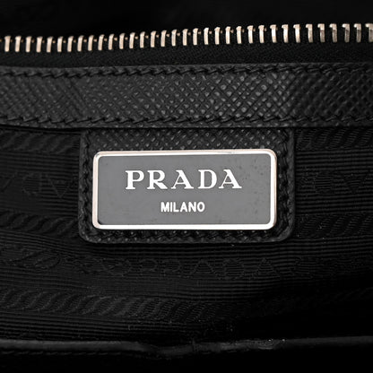 Prada Saffiano Travel Briefcase Black Multicolor 6 of 12