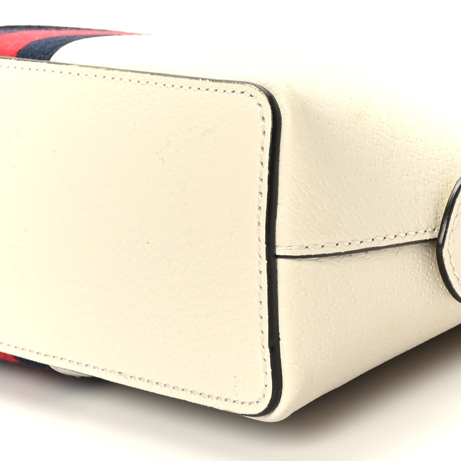 Gucci Textured Dollar Calfskin Web Small Ophidia Dome Shoulder Bag Mystic White 9 of 9