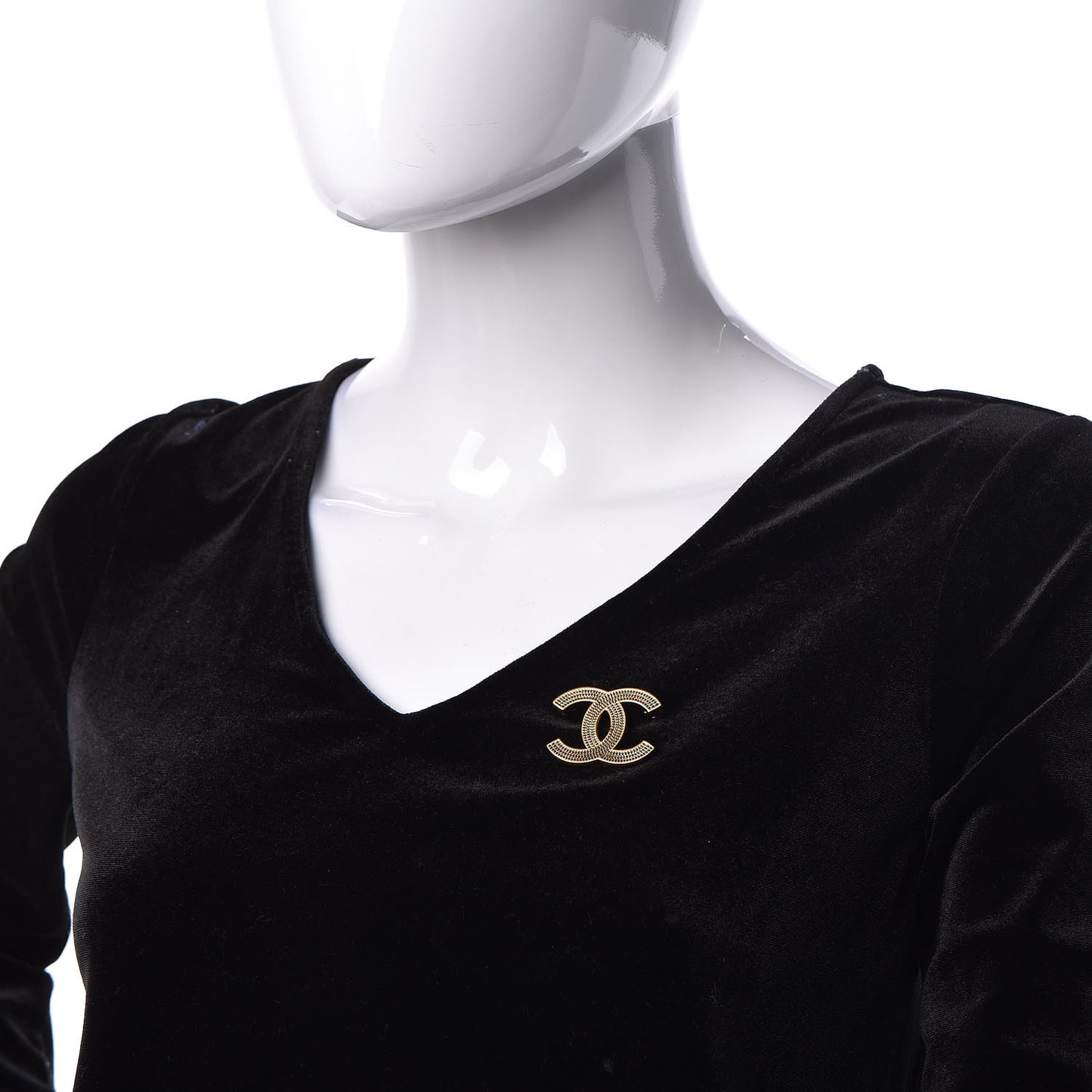 Metal CC Brooch Gold