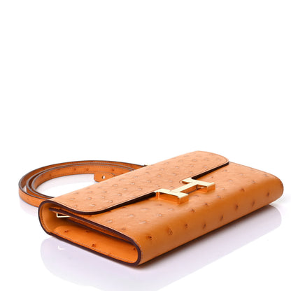 Hermes Ostrich Constance Long Wallet To Go Safran 3 of 5