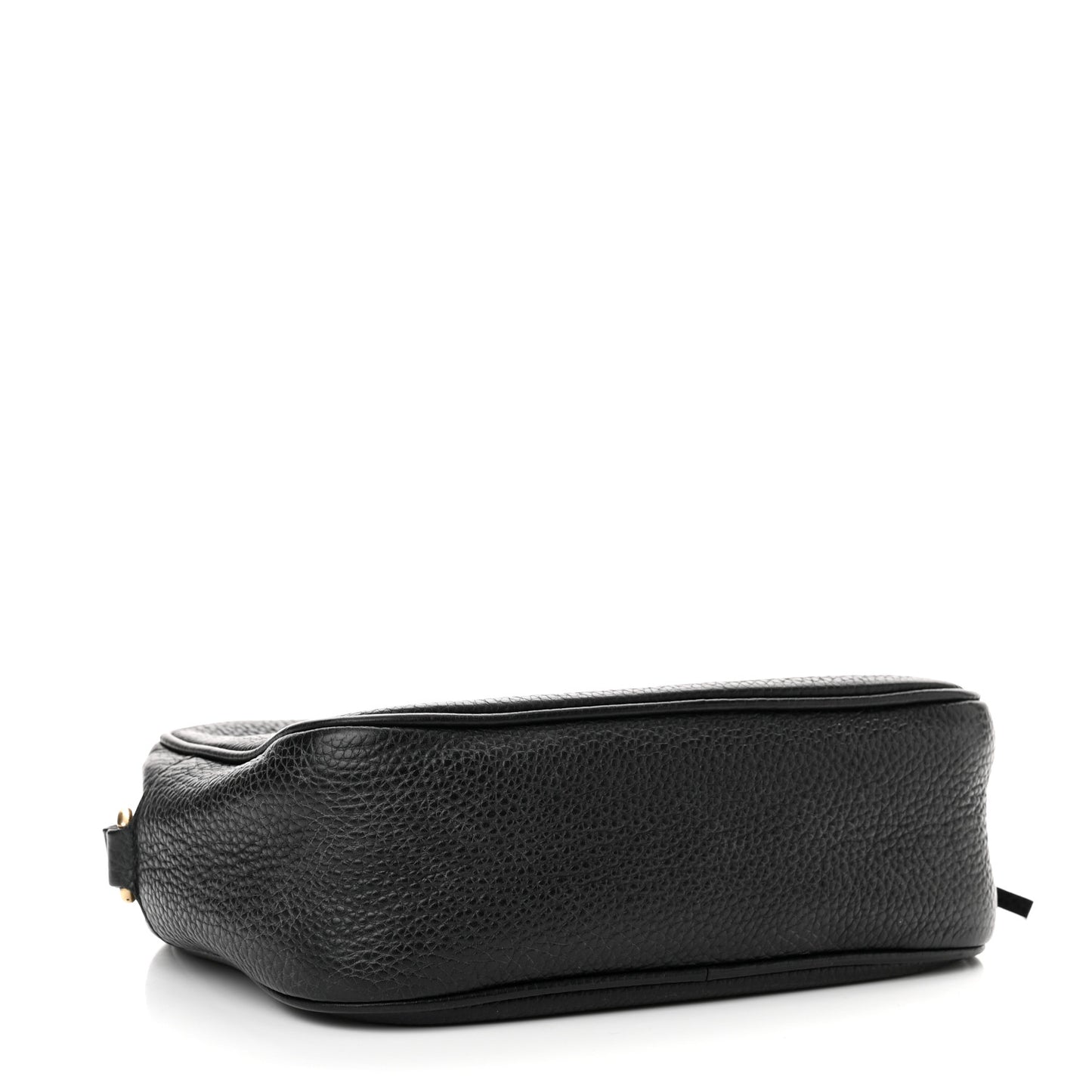 Pebbled Calfskin Small Soho Disco Bag Black