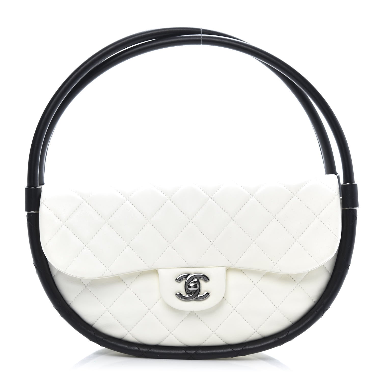 Chanel Quilted Lambskin Small Hula Hoop Flap Ivory 1 of 10