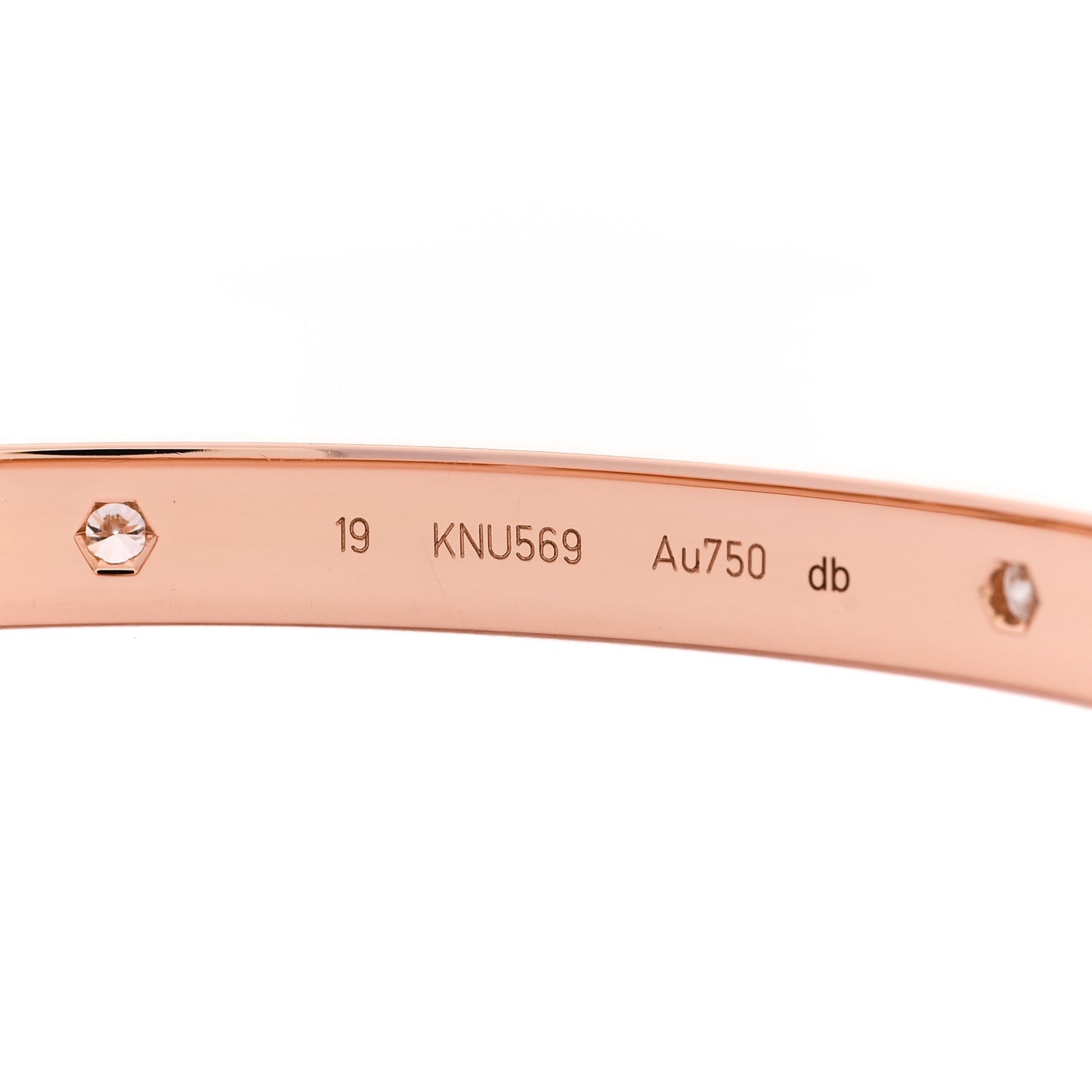 18K Pink Gold 4 Diamond LOVE Bracelet 19