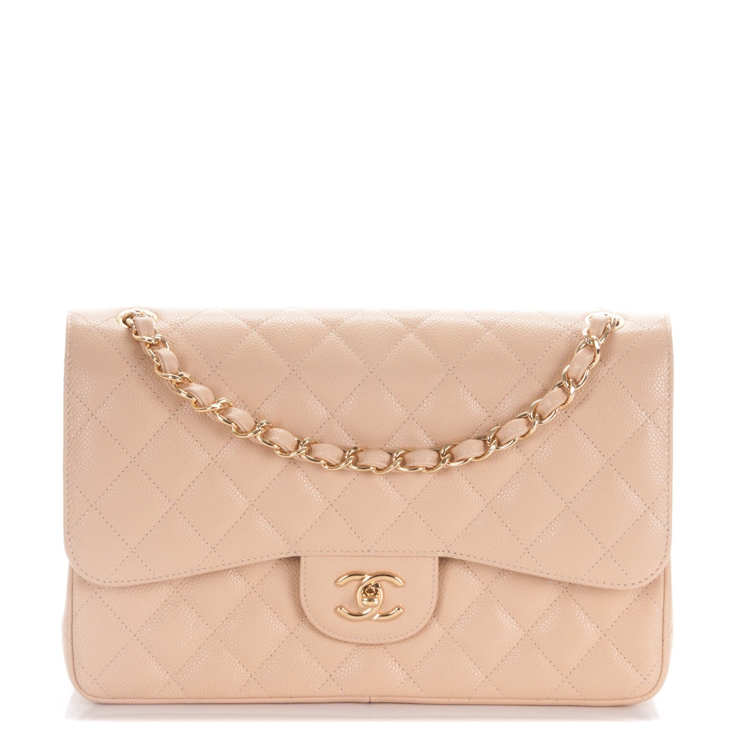 Chanel Caviar Quilted Jumbo Double Flap Beige Clair 1 of 8