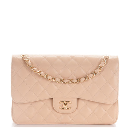Chanel Caviar Quilted Jumbo Double Flap Beige Clair 1 of 8