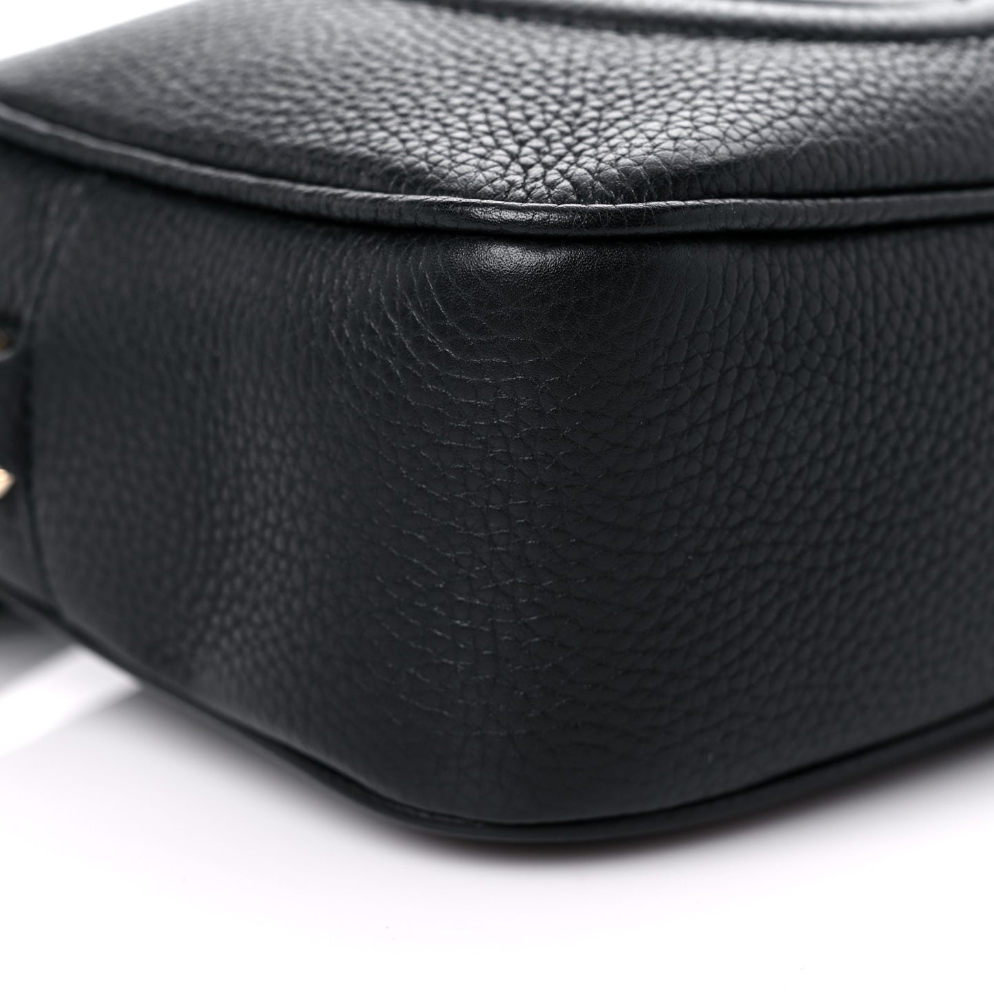 Pebbled Calfskin Small Soho Disco Bag Black