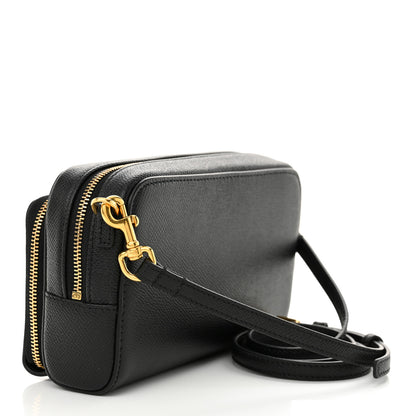 Christian Dior Grained Calfskin Caro Double Pouch Black 3 of 10