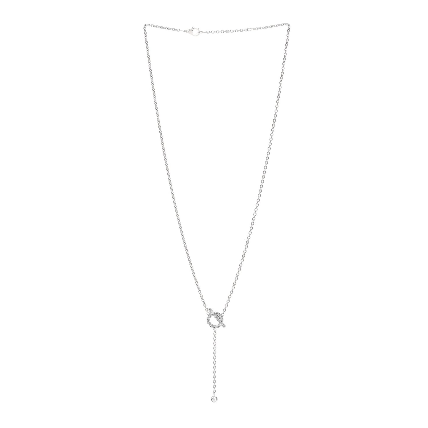 18K White Gold Diamond Finesse Lariat Necklace