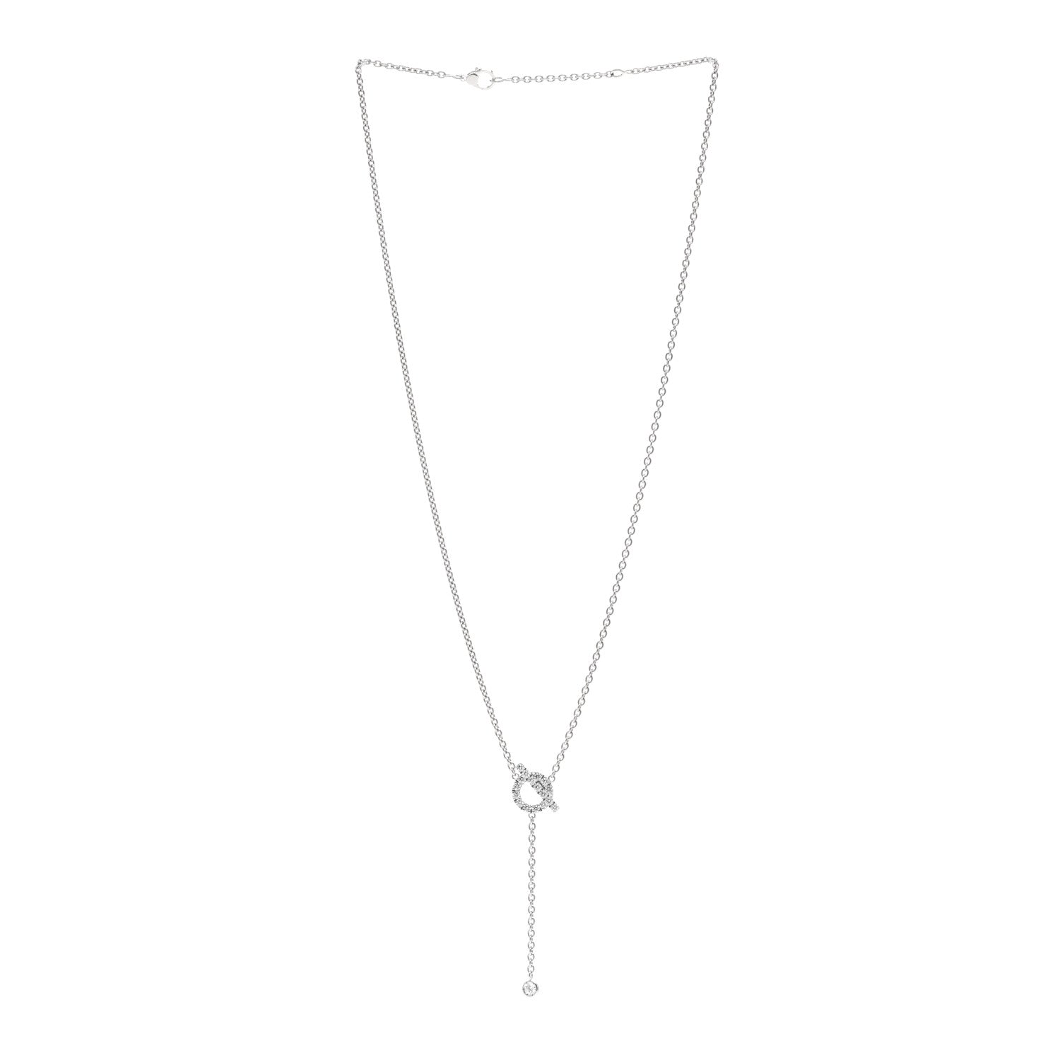 Hermes 18K White Gold Diamond Finesse Lariat Necklace 3 of 5