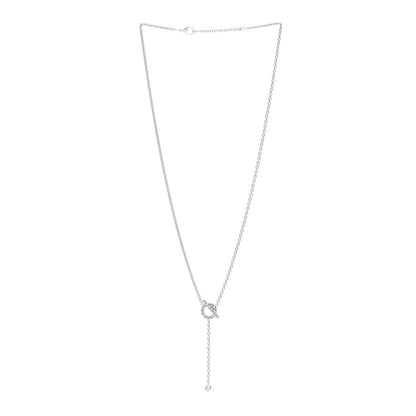 Hermes 18K White Gold Diamond Finesse Lariat Necklace 3 of 5