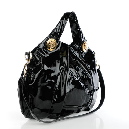 Gucci Patent Large Hysteria Top Handle Bag Black 3 of 7