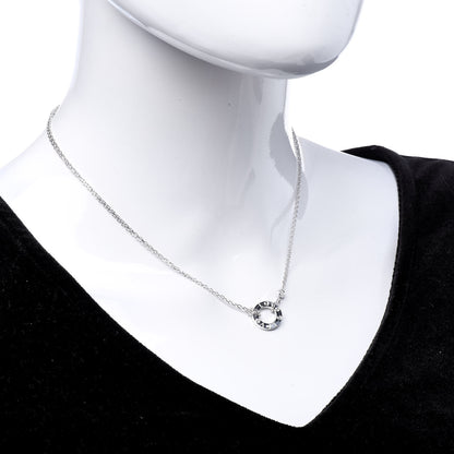 Cartier 18K White Gold 2 Diamond LOVE Necklace 3 of 9