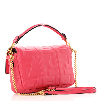 Fendi Nappa FF 1974 Embossed Mini Baguette Lampone 2 of 12