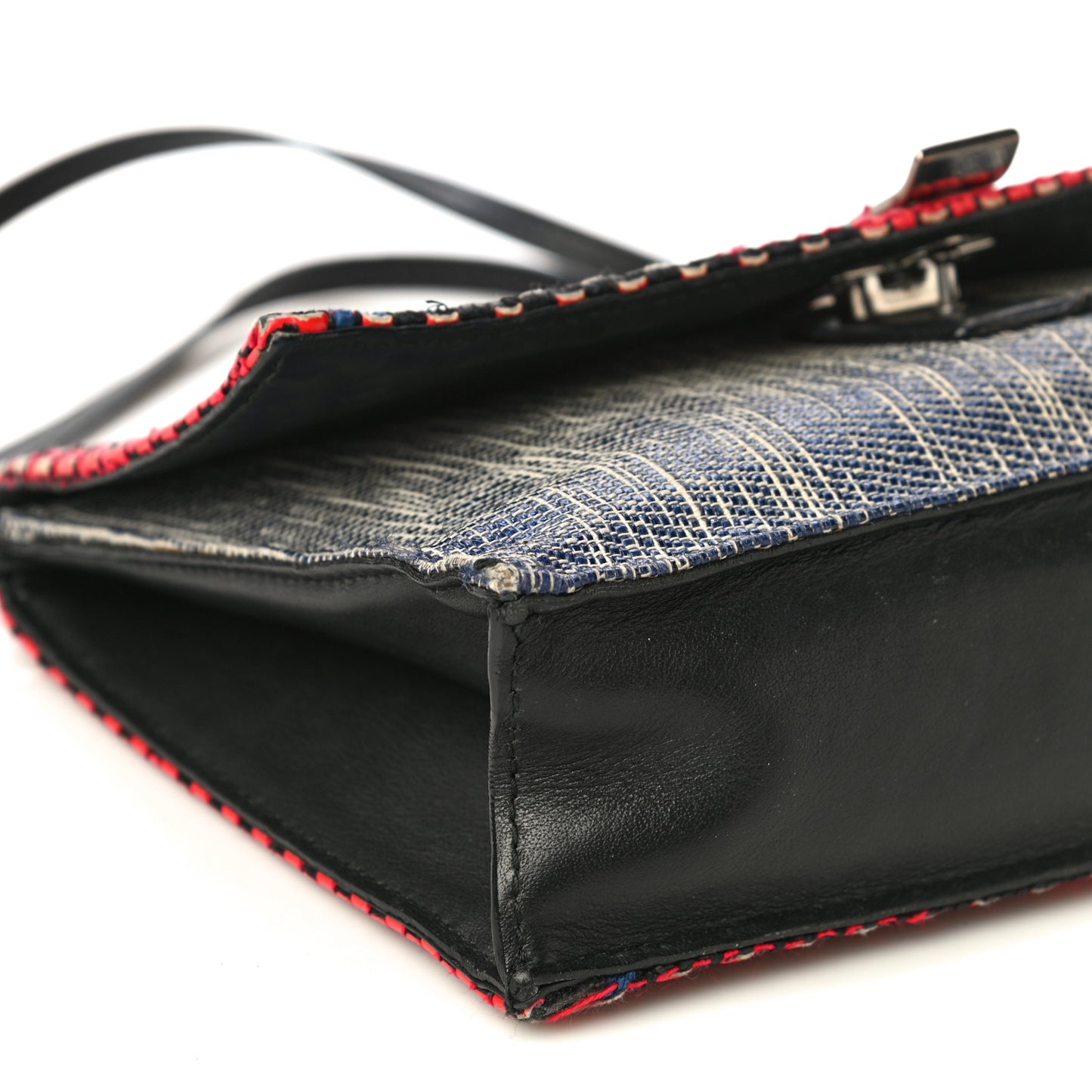 Calfskin Woven Small Lunch Bag Multicolor