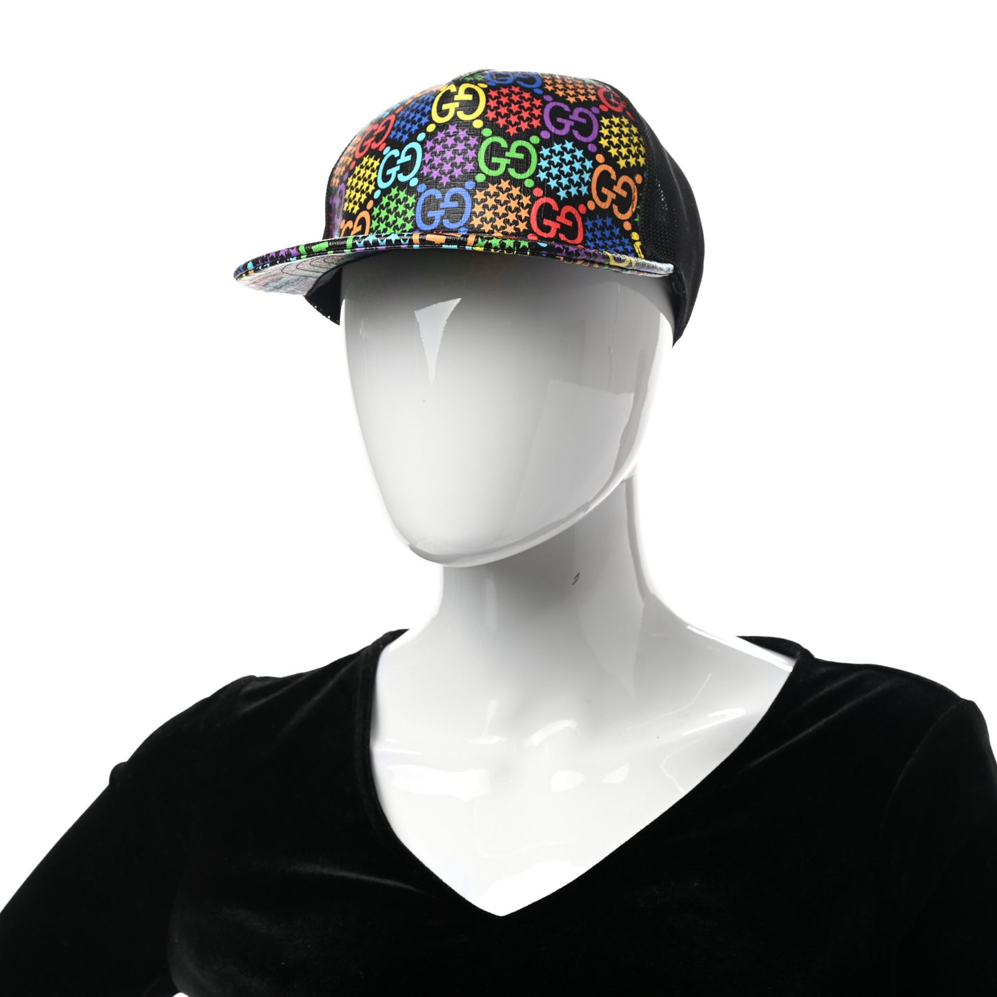 GG Supreme Monogram Psychedelic Baseball Hat Black