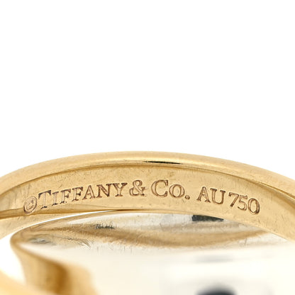 Tiffany Sterling Silver 18K Yellow Gold 1837 Interlocking Circles Ring 59 8.75 4 of 5