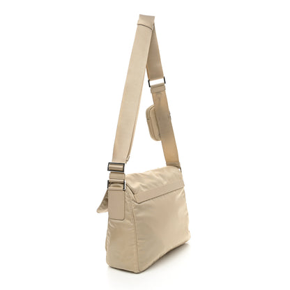 Prada Re-Nylon Vela Saffiano Pocket Single Buckle Messenger Shoulder Bag Deserto 3 of 11