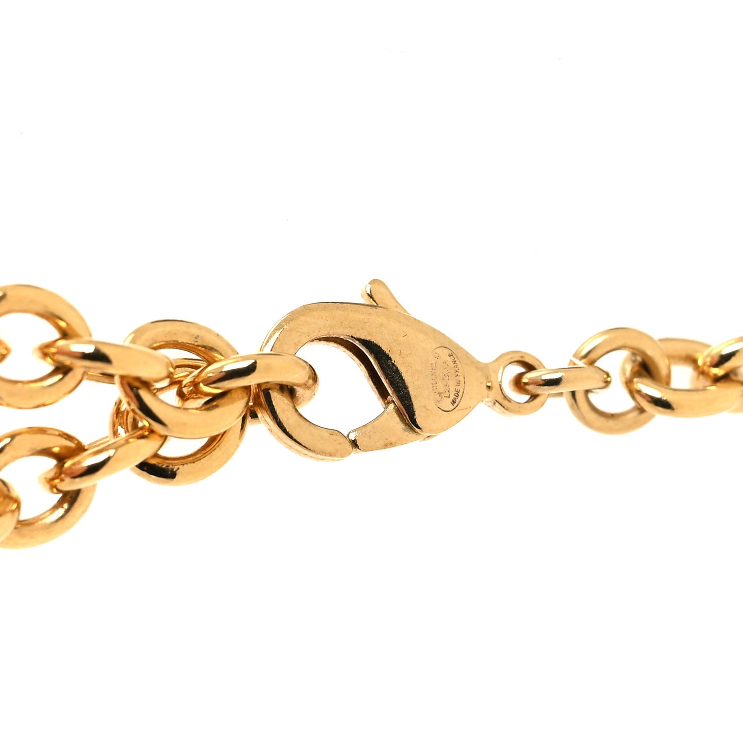 Metal Large CC Pendant Chain Necklace Gold