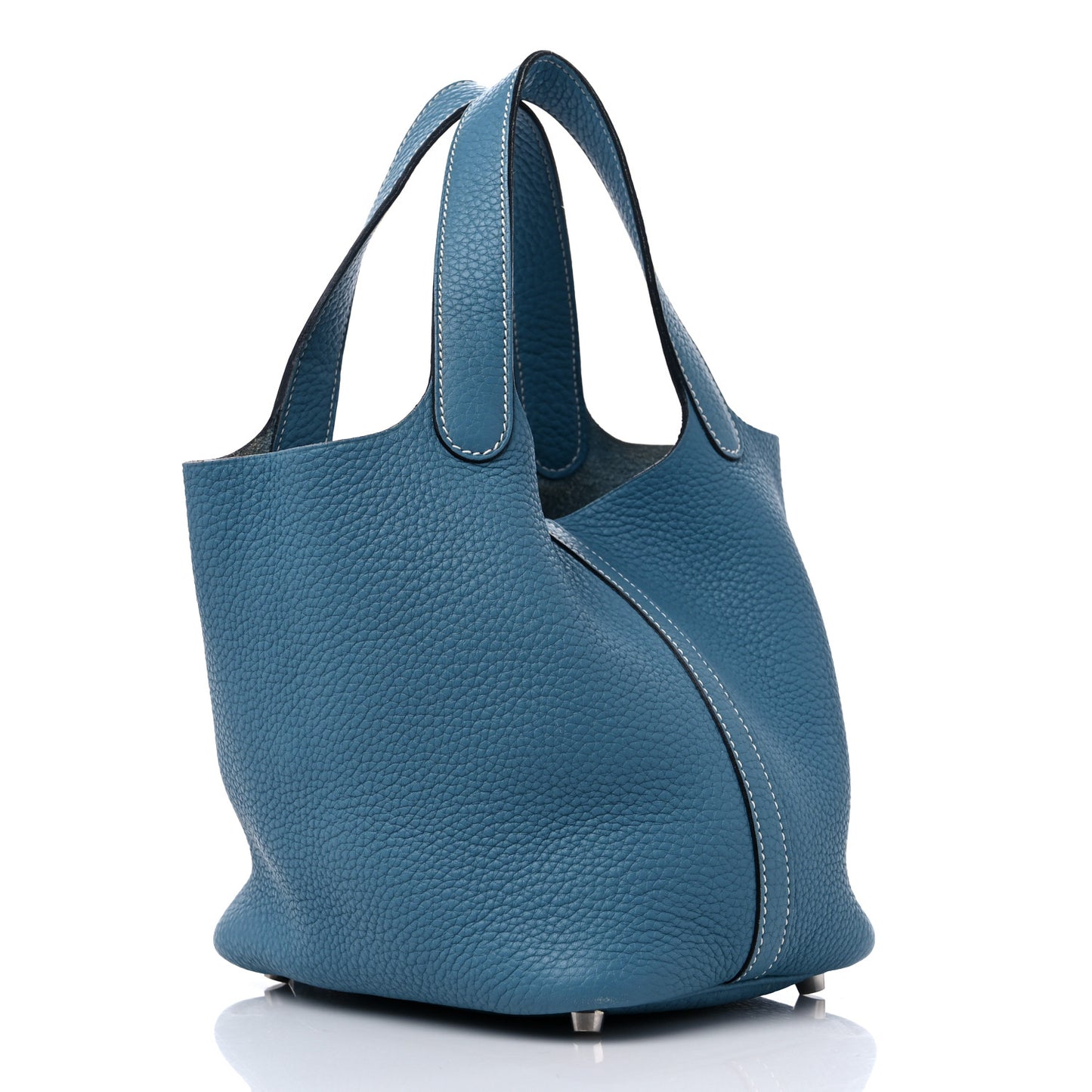 Taurillon Clemence Picotin Lock 18 PM Blue Jean